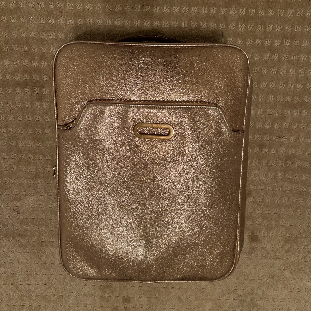 Vintage Jimmy Choo Limited Edition Gold Glitter Leather Terence Carryon Suitcase